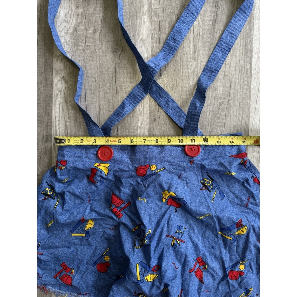 Spirit Halloween Chucky Costume skirt womens Medium 30" waist suspenders blue - Picture 10 of 16